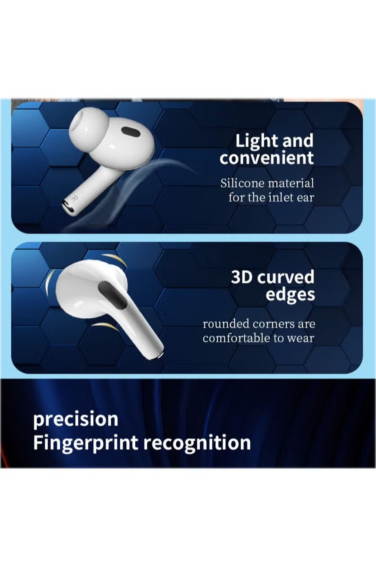Generic-W&O 2 Touch Screen Wireless In-Ear Active Noise Cancelling TWS Earbuds, White 5
