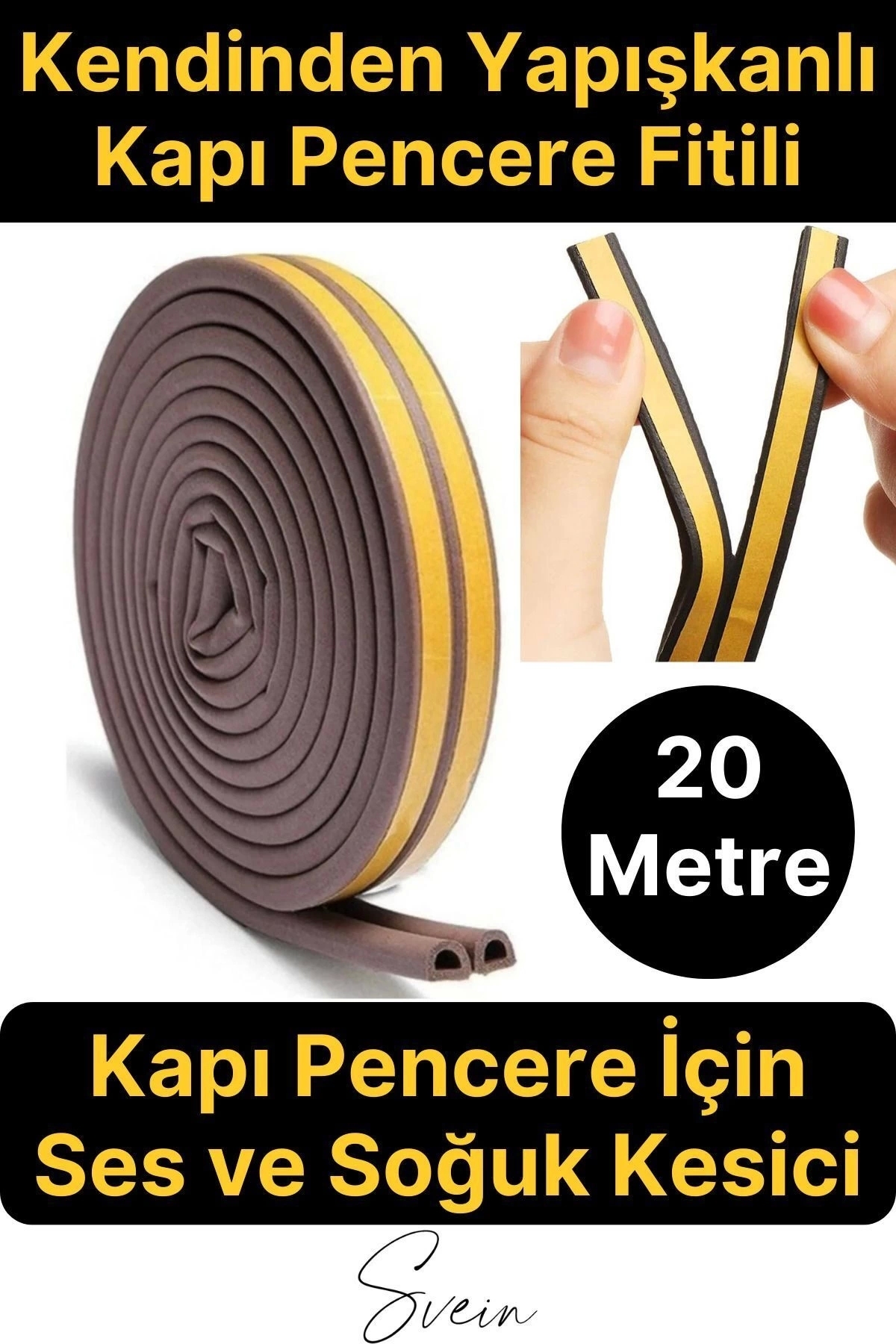 Pvc Joinery Window Wick Insulation Tape Self Adhesive Coffee Rubber Insulation Tape 2x10=20 Mt