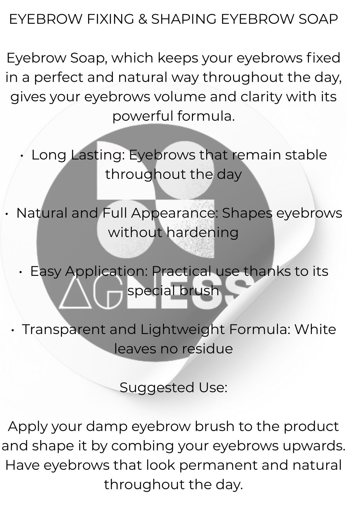 AGNESS-Eyebrow Stabilizer Soap, Styling, Nourishing Eyebrow Soap with Keratin and Vitamin E 3