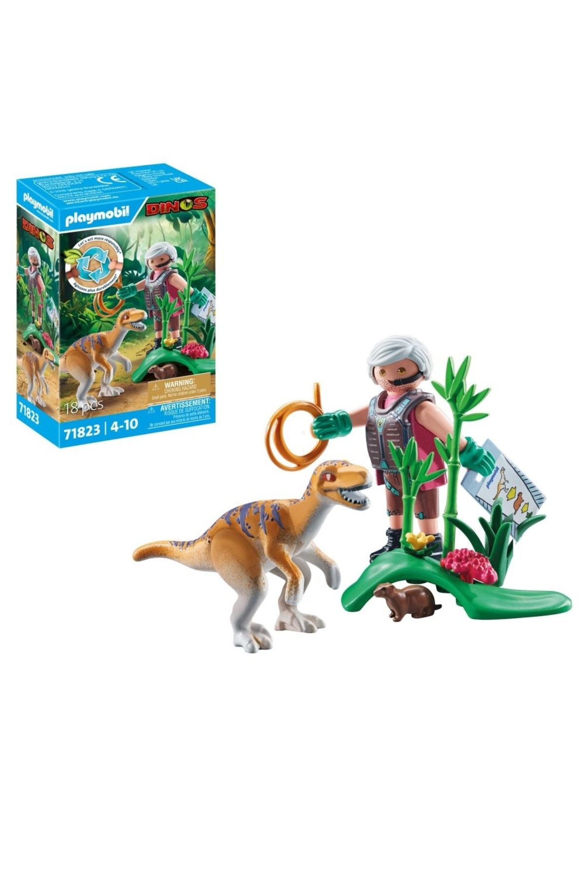 Playmobil - Velociraptor Si Cercetator Playmobil - One Size