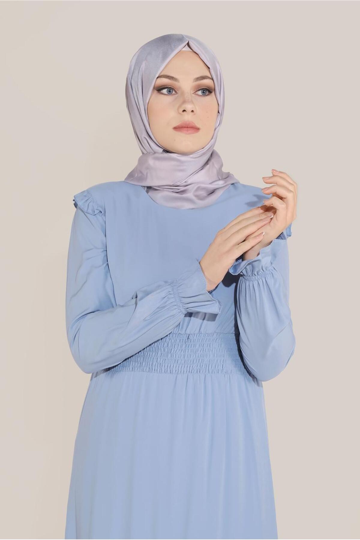 آلوینا لباس مجلسی با کمر کشی و چیندار، جزئیات ۴۰۶۲۷ آلوینا لباس مجلسی با کمر کشی و چیندار، جزئیات ۴۰۶۲۷