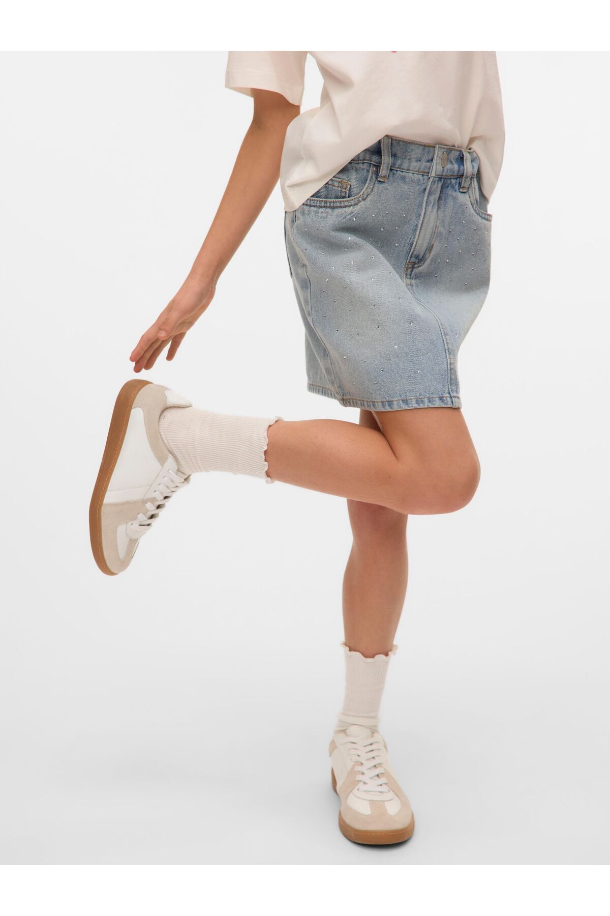 Vero Moda Girl-Jeansrock VMBLING Mittlere Taille Kurzer Rock 4