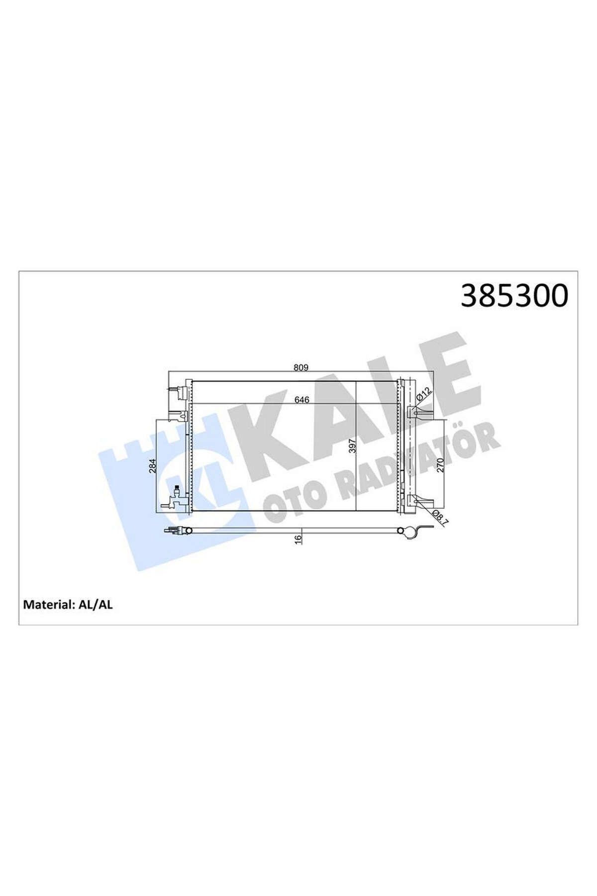 KALE KLİMA KONDENSERİ ASTRA J 1.7-2.0CDTI 10 A17DTR AL/AL 643x398x16 ALMLA