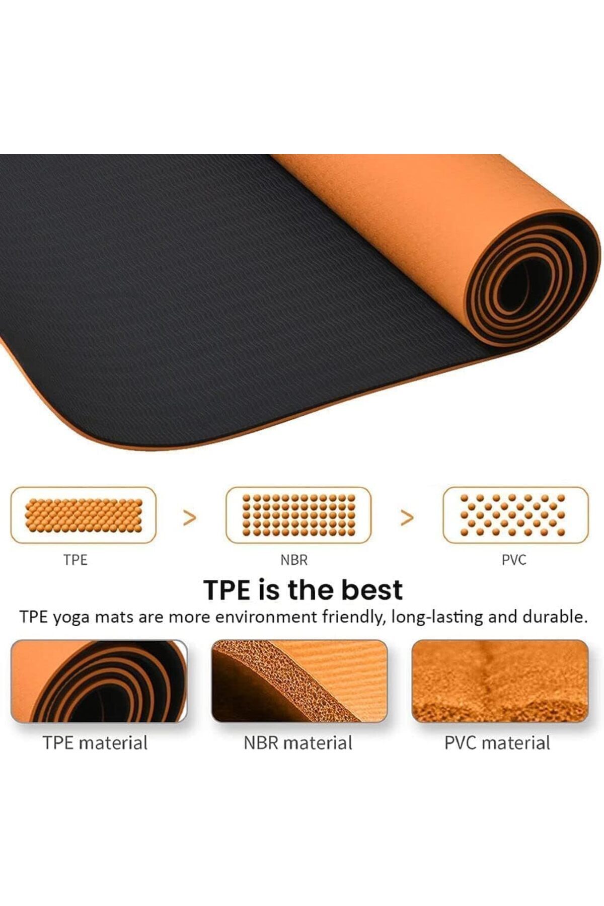 COOYA-Yoga Mat, Non Slip Pilates Fitness Exercise Mat with Alignment Marks for Women Men, Carrying Strap 4
