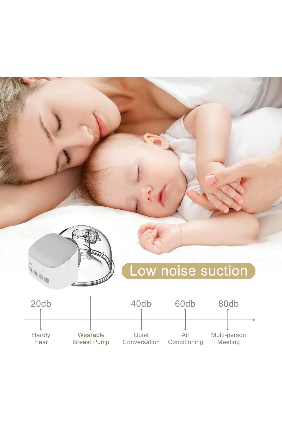 Yelajoy-Wearable Breast Pumps, Quiet,with 2 Mode & 5 Levels USB Rechargeable Battery 6