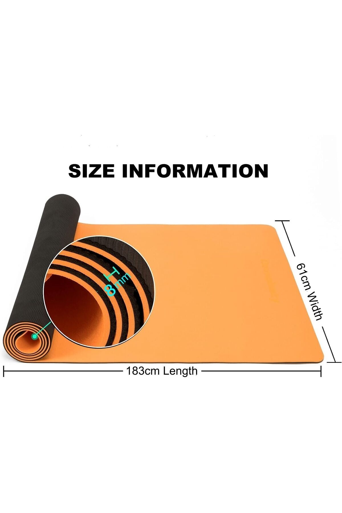 COOYA-Yoga Mat, Non Slip Pilates Fitness Exercise Mat with Alignment Marks for Women Men, Carrying Strap 5