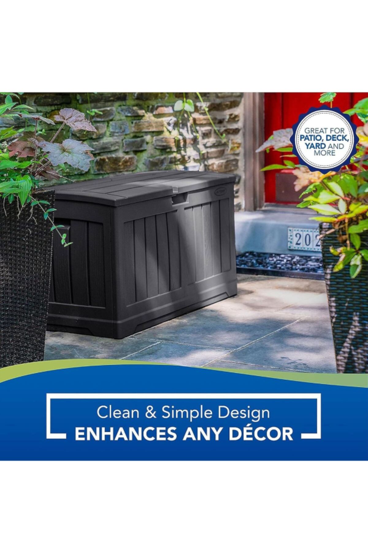 Suncast-Weather Resistant Lockable Spacious Rectangular Deck Box ‎50 Gal 5