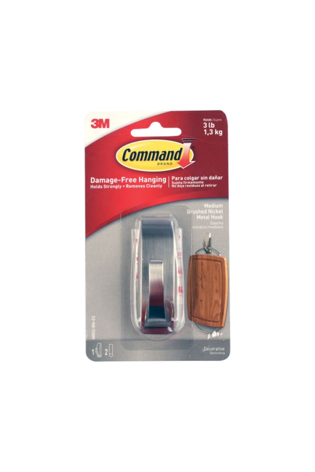 COMMAND-Multi-Purpose Durable Adhesive Hook with 2 Strips Medium 1