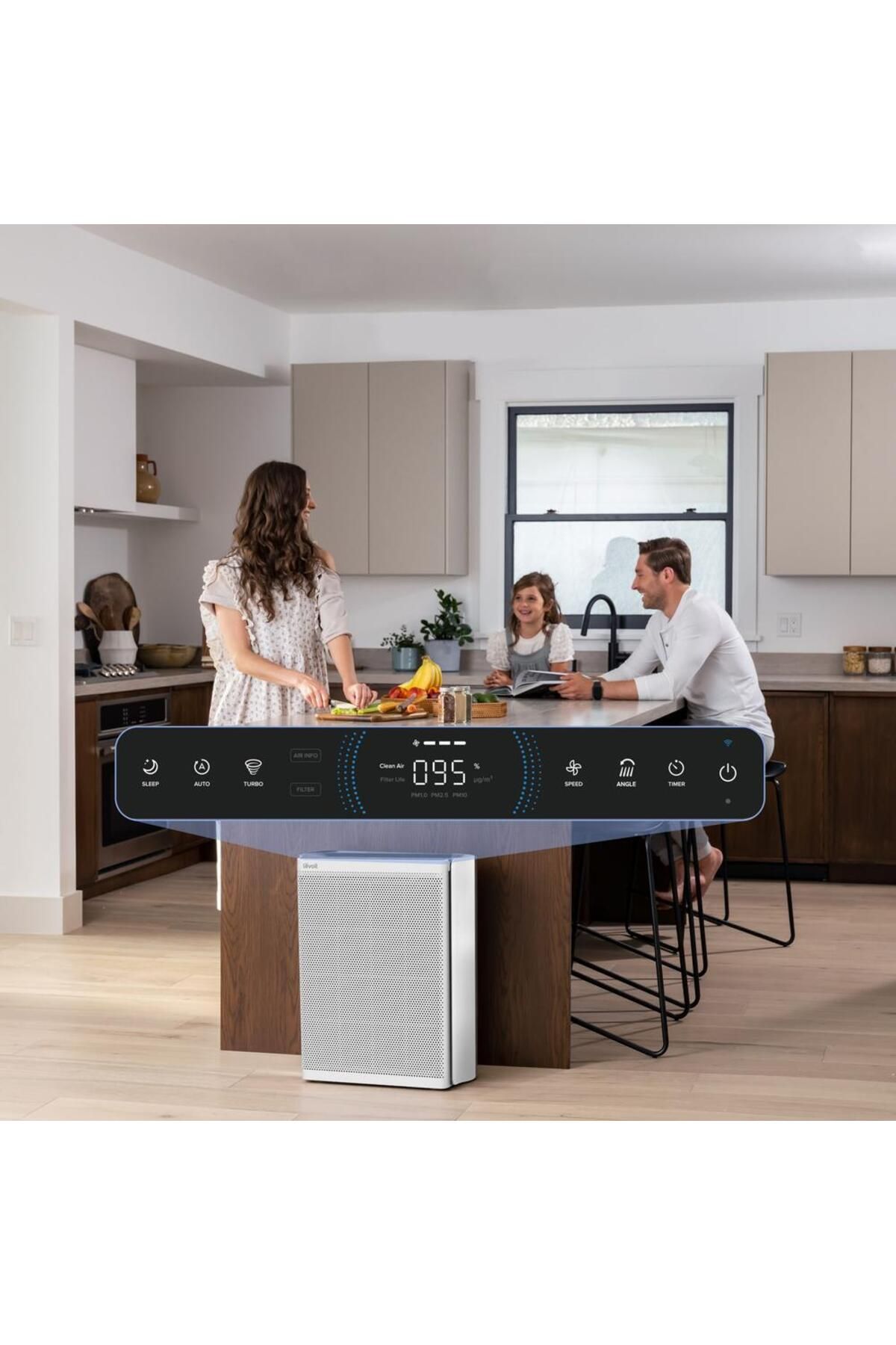 Levoit-Purificator aer Levoit EverestAir Smart True HEPA, Control vocal, 70W, Wi-Fi (Alb) 5
