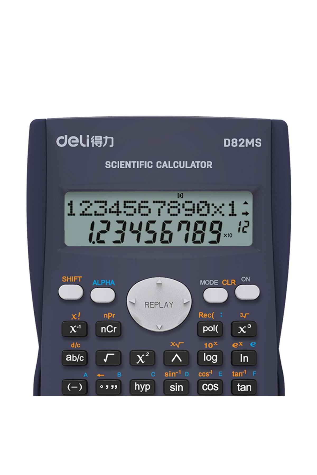 Deli-Deli ED82MS Scientific Calculator - 240 Functions, 10+2 Digits, 3-Year Warranty, Dark Blue 2