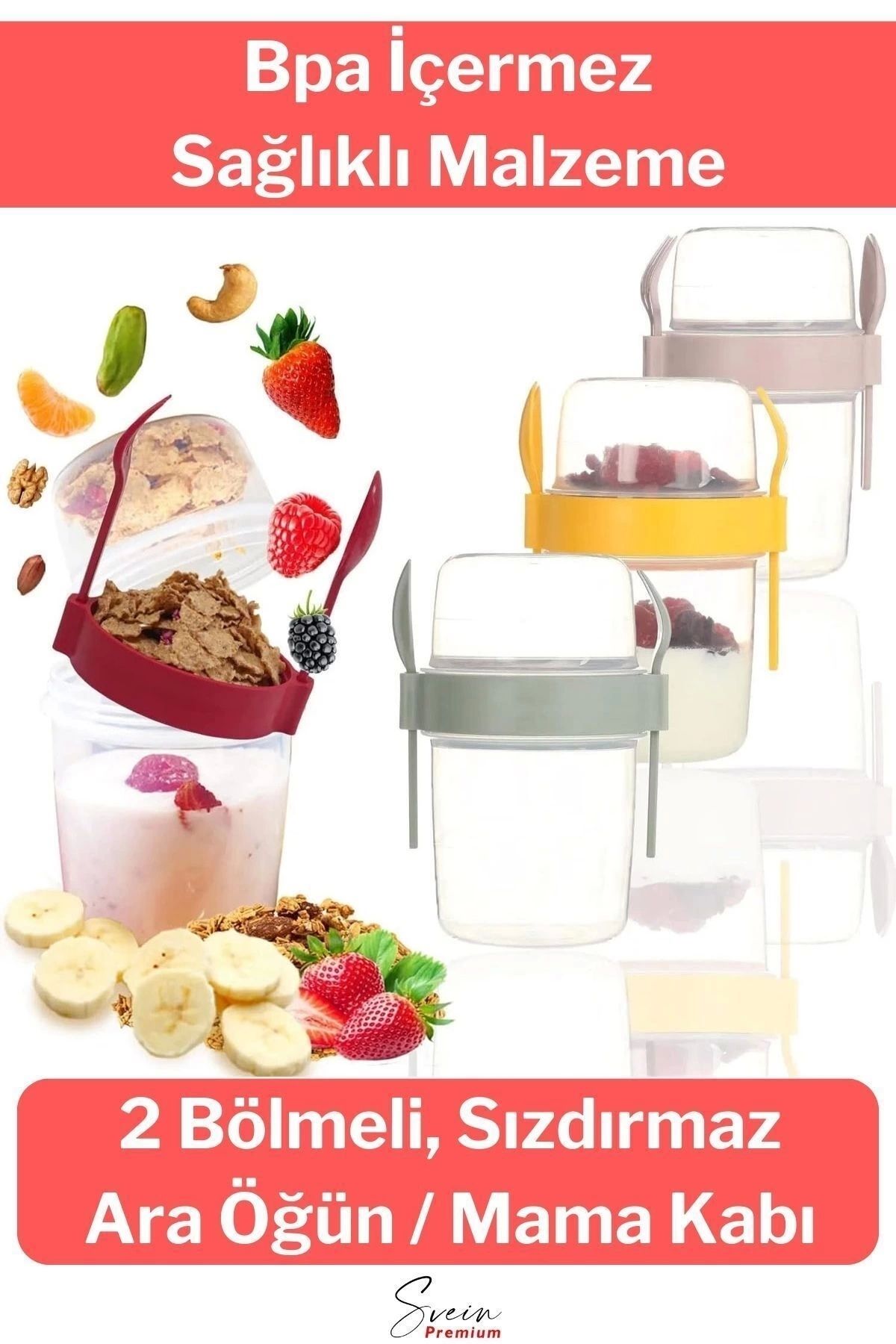 Svein-Storage Container with Lid Food Lunch Box Detox Muesli Diet Container Multicolor Container 650 ml 1