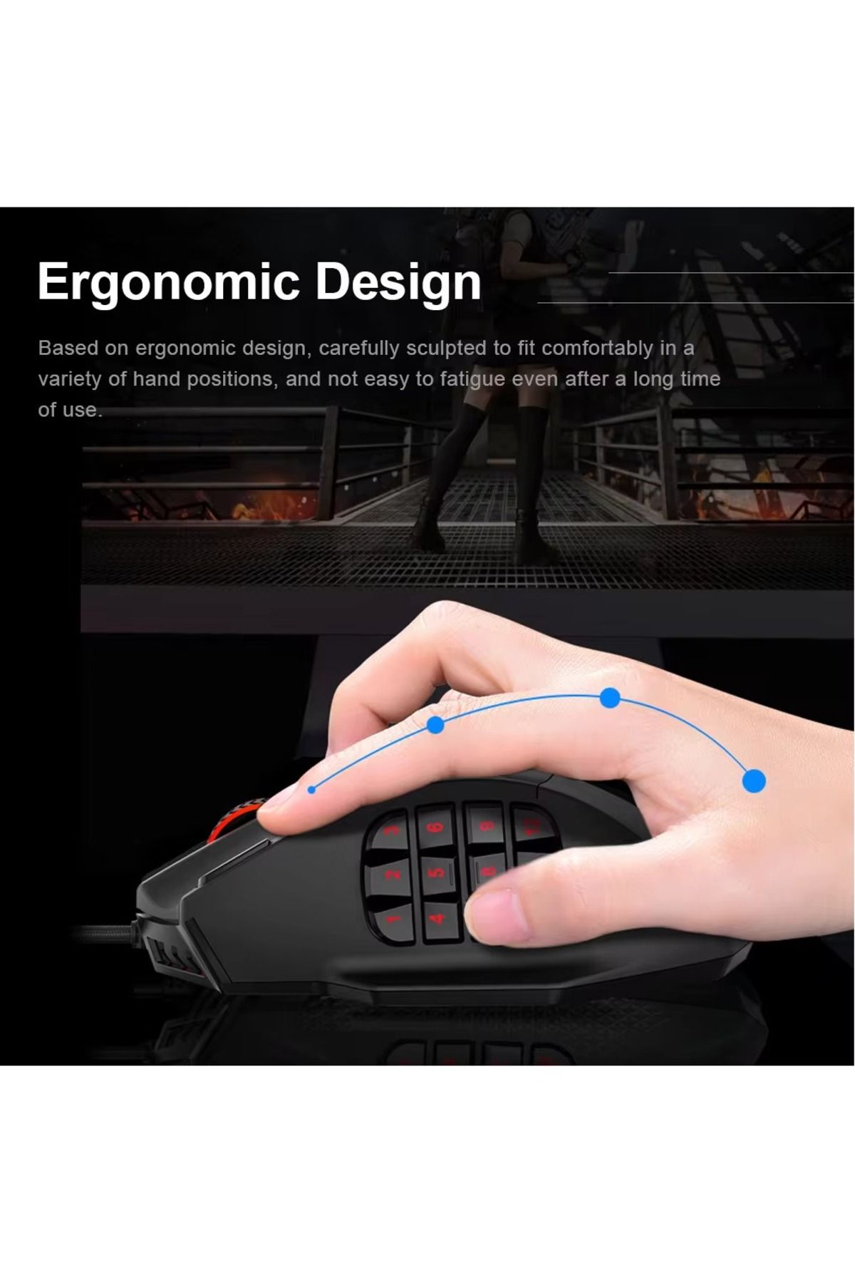 e-yooso-ماوس ألعاب سلكي X-39 USB RGB، 19 زرًا قابلًا للبرمجة، 16400 نقطة في البوصة Paw3327 6