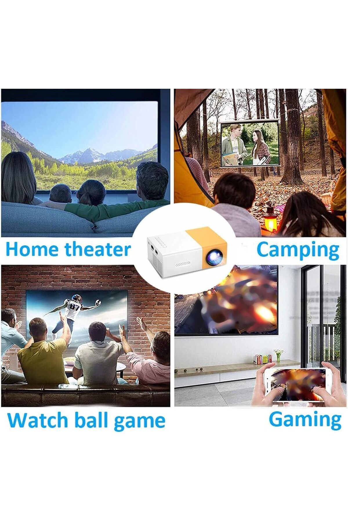 COOYA-Mini Portable Projector, 1080P Full HD, Built in HIFI Speaker, Compatible with iOS/Android 7