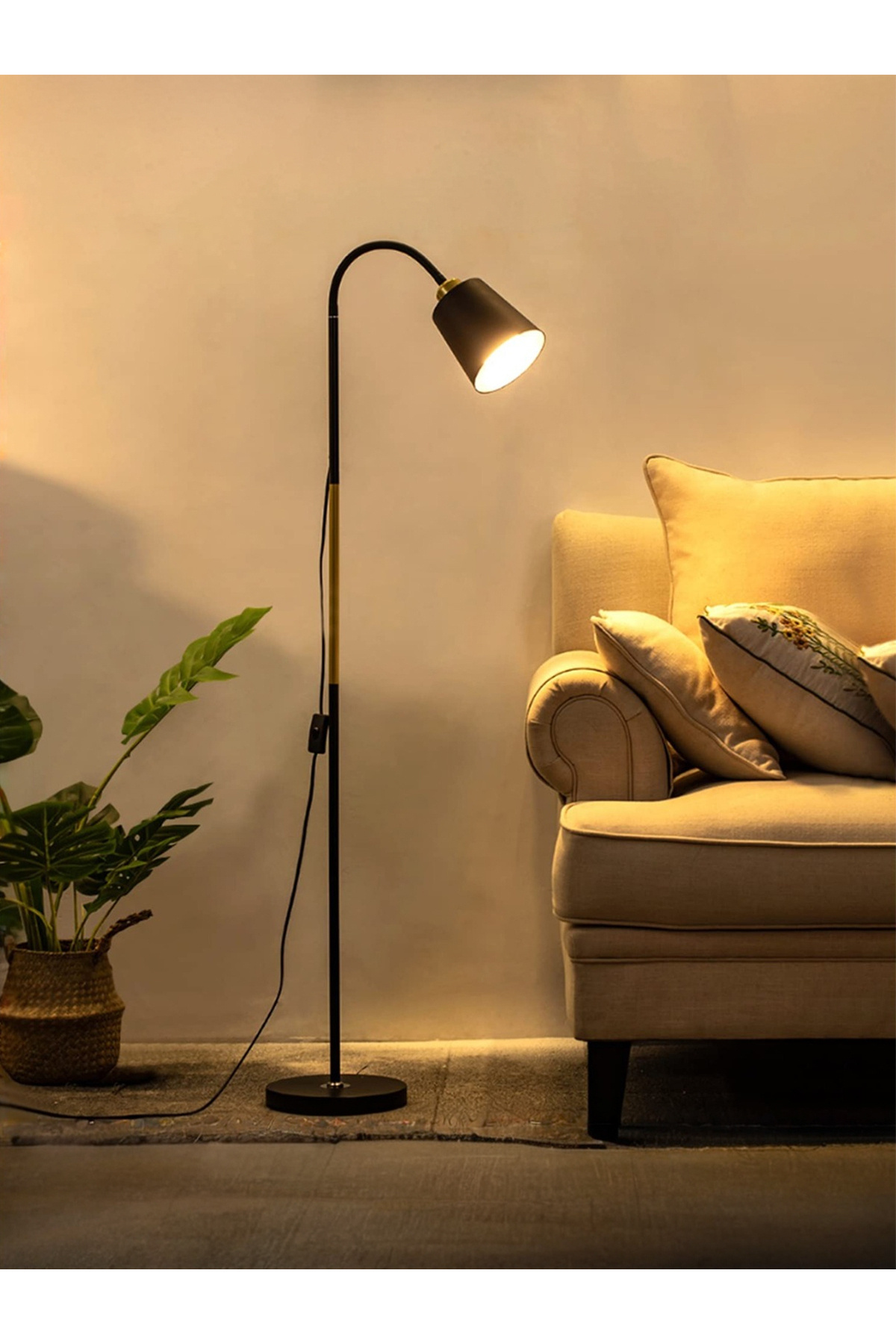 COOYA-Nordic Style Modern Floor Lamp, With 3 Lighting, Metal Tube, Eye-Caring, 12W, E27, for Room 6