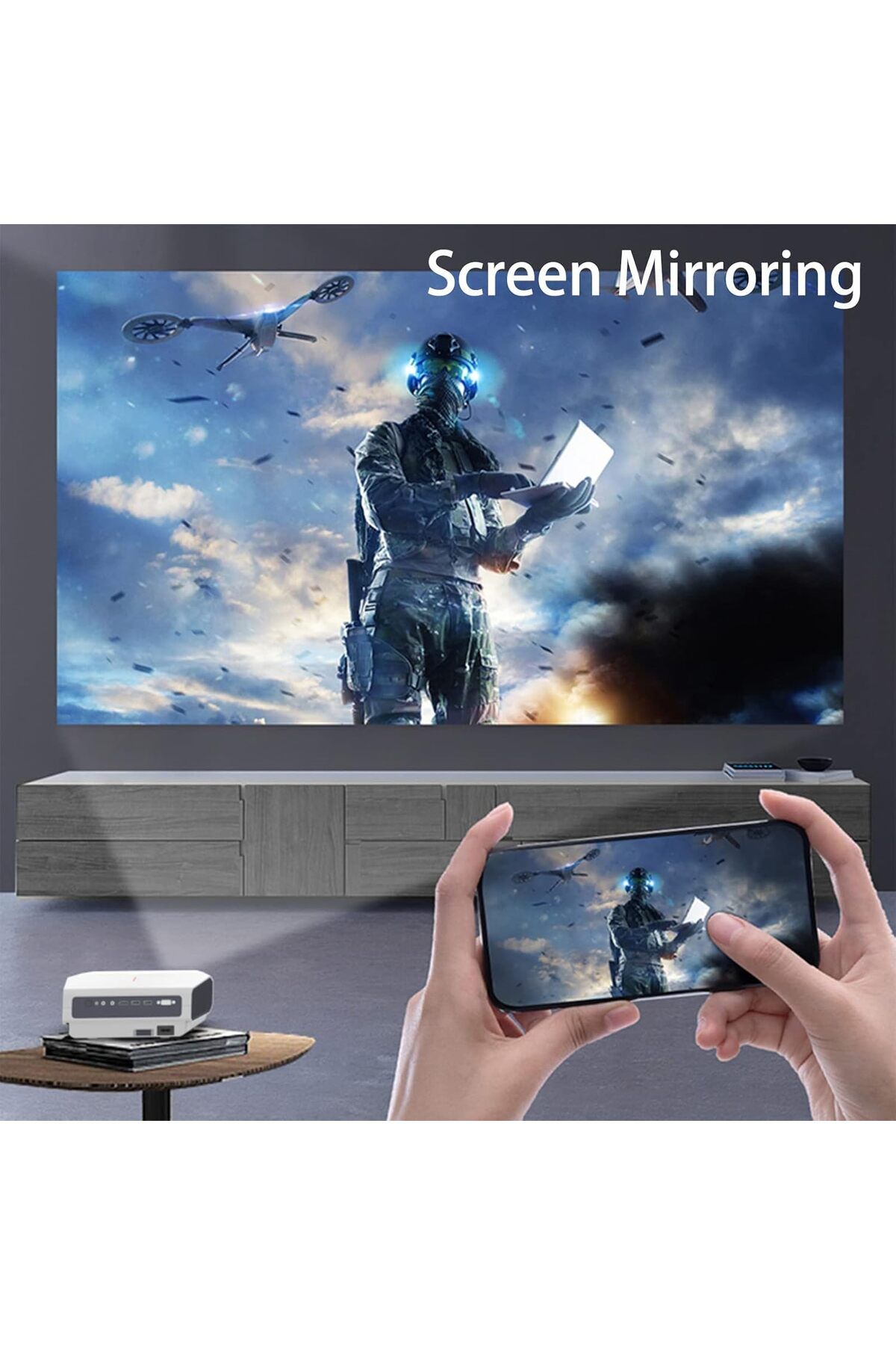 COOYA-Video Projector, with Built-in Speakers, Portable Movie Display Projector for Office Mobile Phone 7