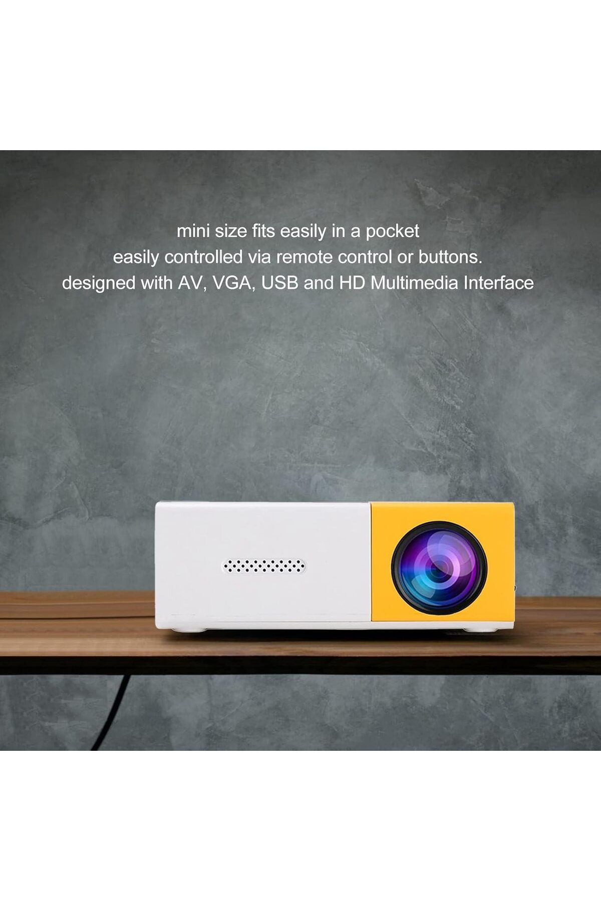 COOYA-Mini Portable Projector, 1080P Full HD, Built in HIFI Speaker, Compatible with iOS/Android 5