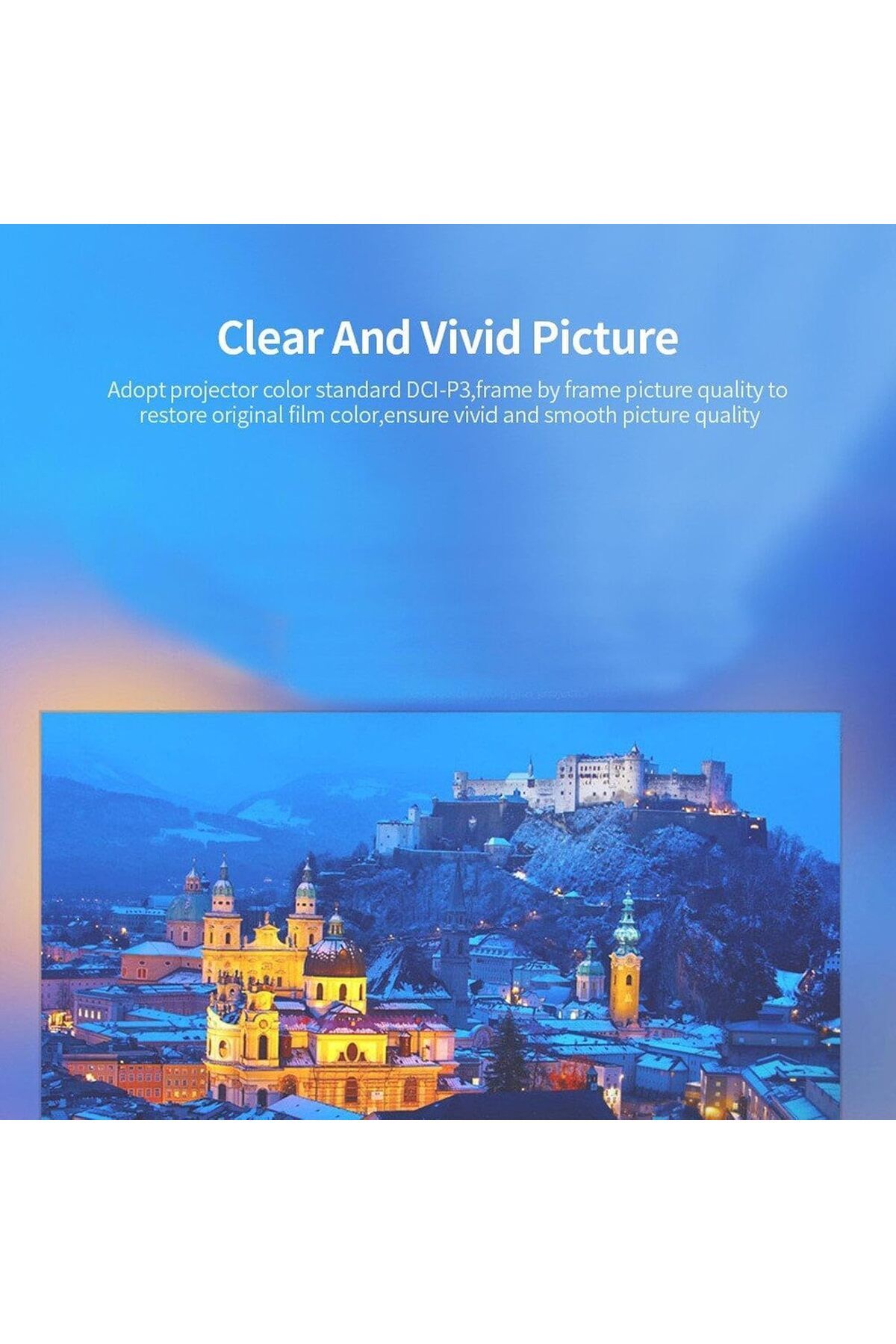 COOYA-Mini Portable Projector, 1080P Full HD, Built in HIFI Speaker, Compatible with iOS/Android 3