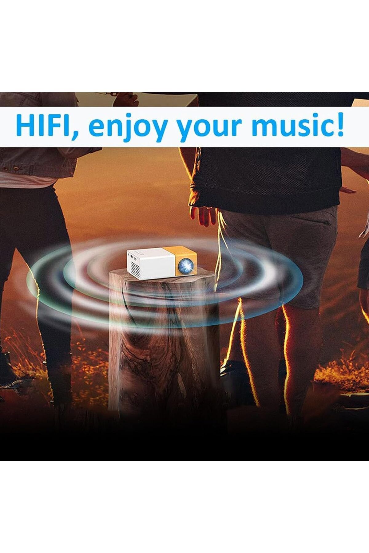 COOYA-Mini Portable Projector, 1080P Full HD, Built in HIFI Speaker, Compatible with iOS/Android 4