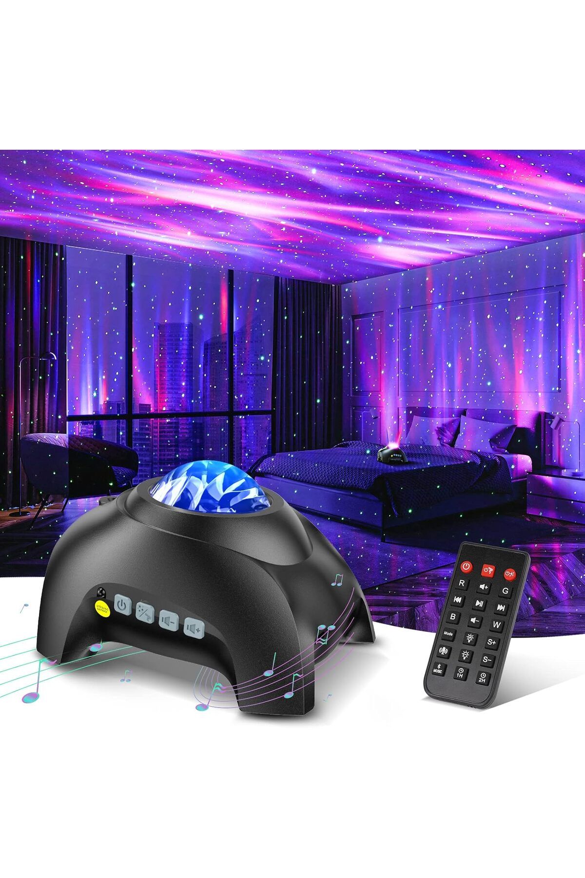 COOYA-Aurora Projector, with 33 Light Effects LED, Remote Control, White Noises, Bluetooth Speaker 1