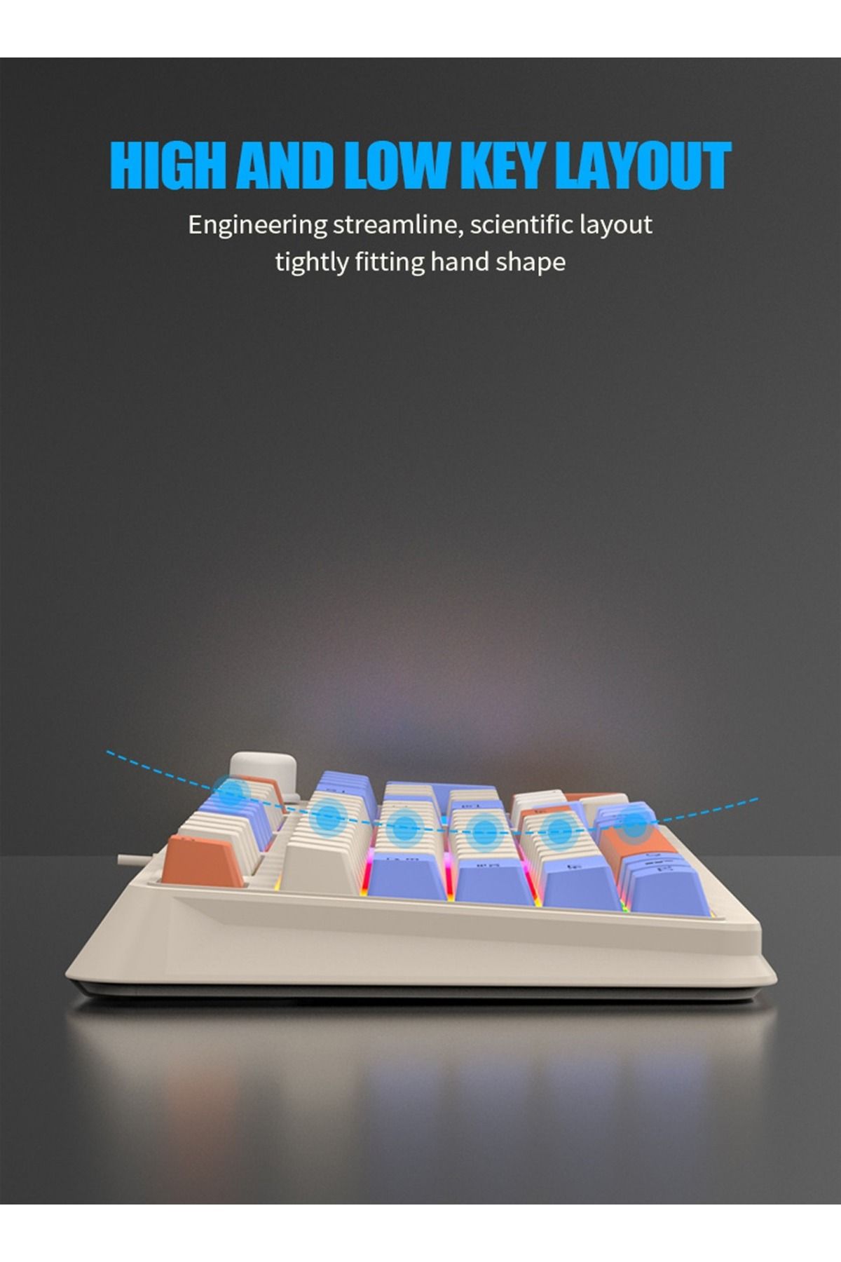 XUNFOX-Arabic & English Wired Gaming Keyboard and Mouse Set,Mechanical Feel Office Keyboard 3