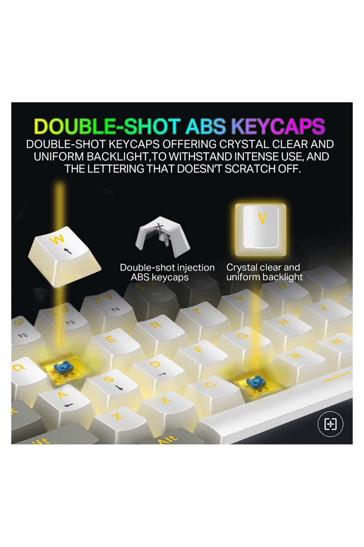 e-yooso-Z-11 60% Mechanical Gaming Keyboard,Blue Switch 61 Keys Wired Compact Keyboard 4