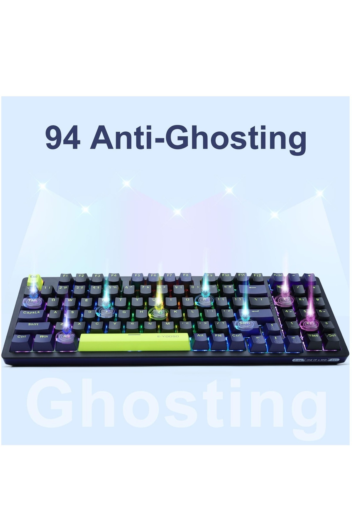 e-yooso-Z-94 Mechanical Gaming Keyboard,Red Switch RGB Backlit 94 Keys Gaming Keyboard 7