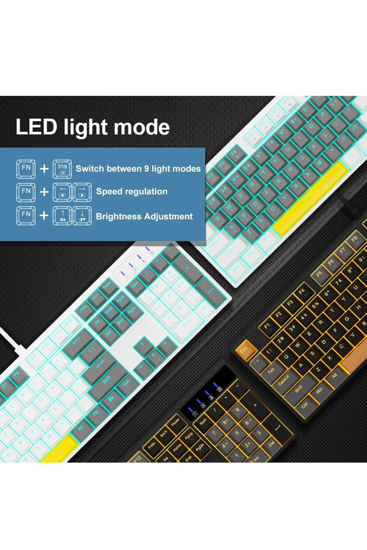 e-yooso-Z-14 Mechanical Gaming Wired Keyboard,104 Key Red Switch Full-Size Computer Keyboards 3