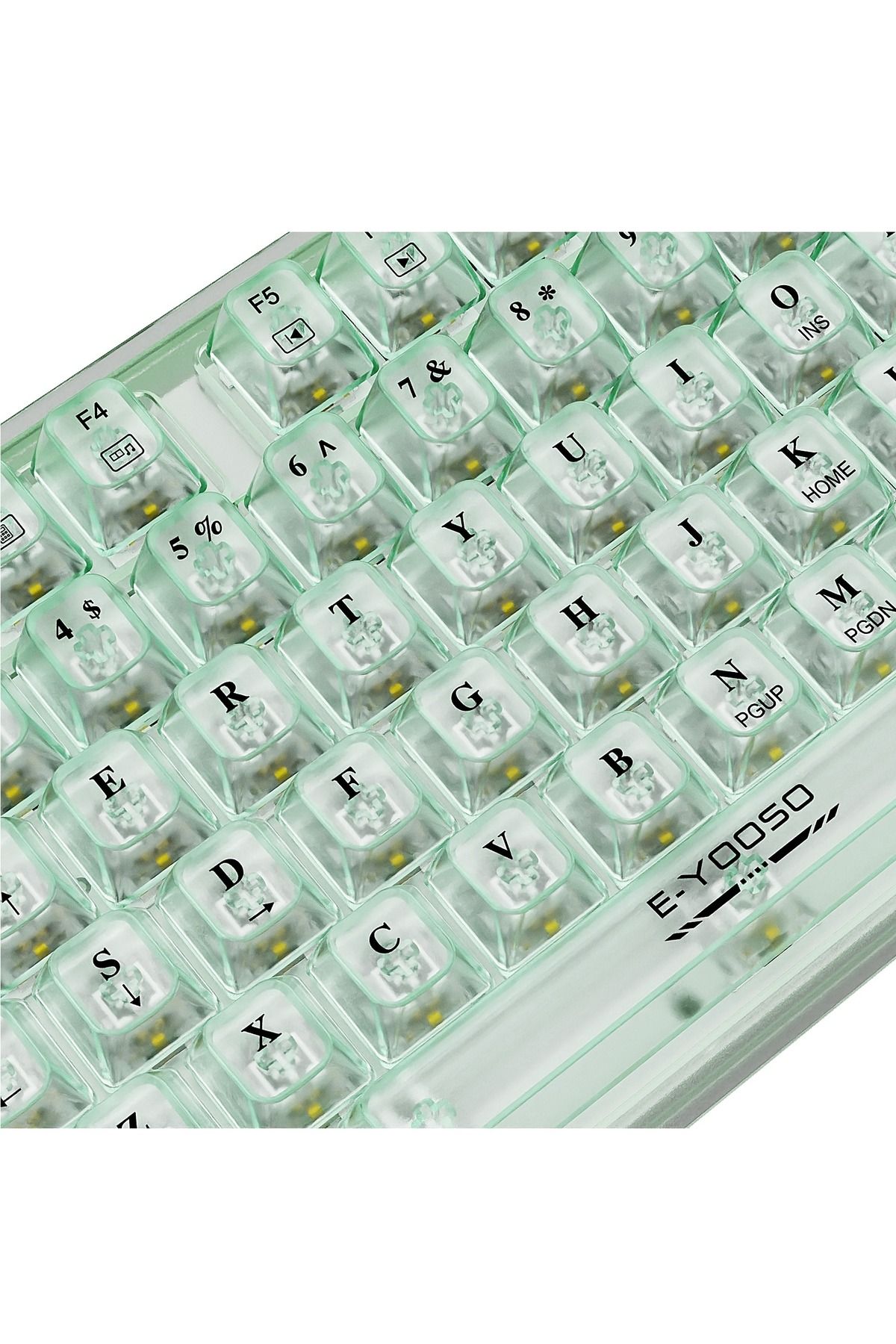 e-yooso-Z-94 Transparent Gaming Keyboard,94 Keys Red Switch USB Wired Mechanical Keyboard 7
