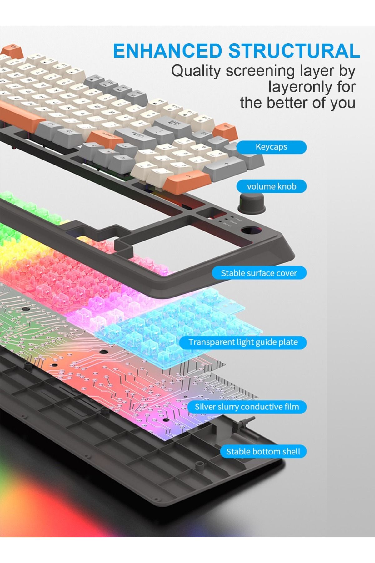 XUNFOX-Arabic & English Wired Gaming Keyboard and Mouse Set,Mechanical Feel Office Keyboard 6