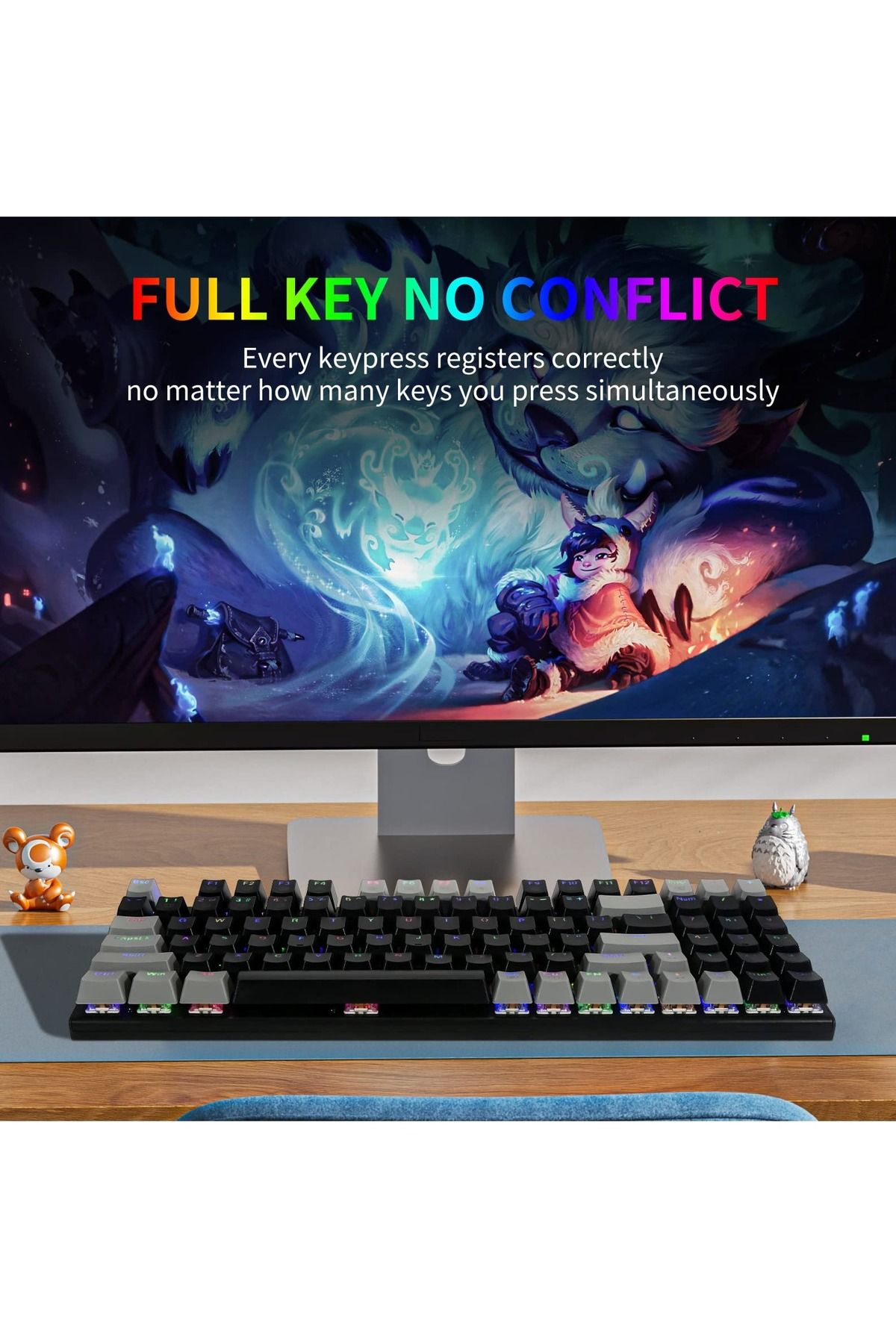 e-yooso-94 Keys Gasket Mechanical Keyboard, Wired Brown Switch Gaming Keyboard with Number Pad 5