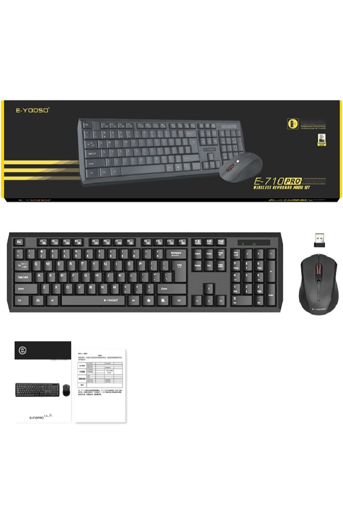 e-yooso-E-710 Bluetooth Wireless Keyboard and Mouse Set for Office Work 6