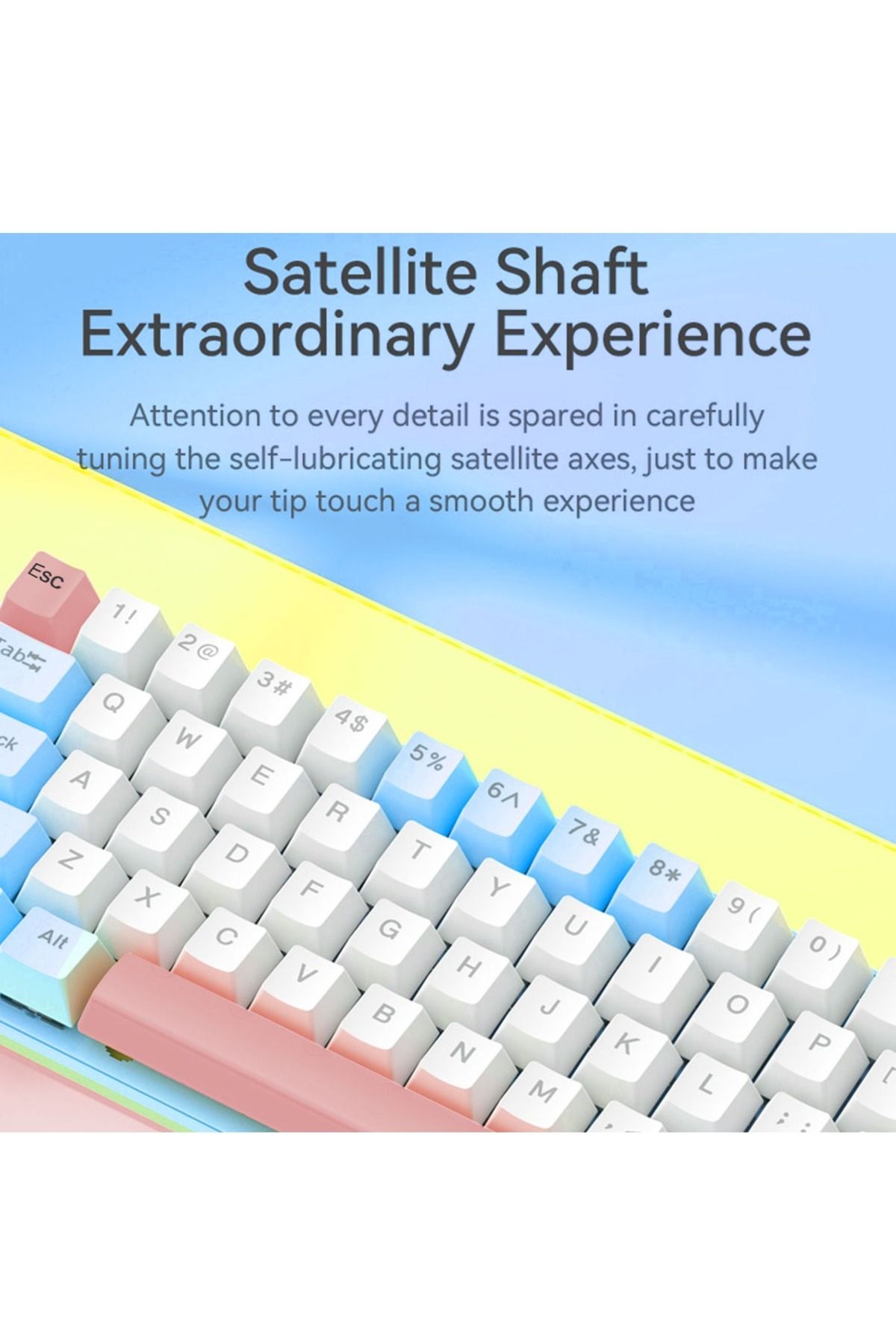 FlashHawk-65% Wired RGB Gaming Keyboard, 68 Keys Blue Switch Hot-Swappable Compact Mechanical Keyboard 4