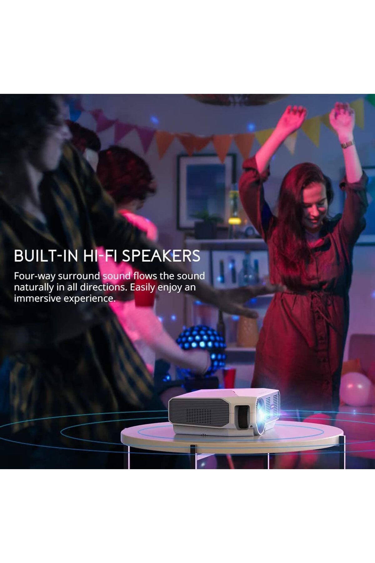 COOYA-Video Projector, with Built-in Speakers, Portable Movie Display Projector for Office Mobile Phone 6
