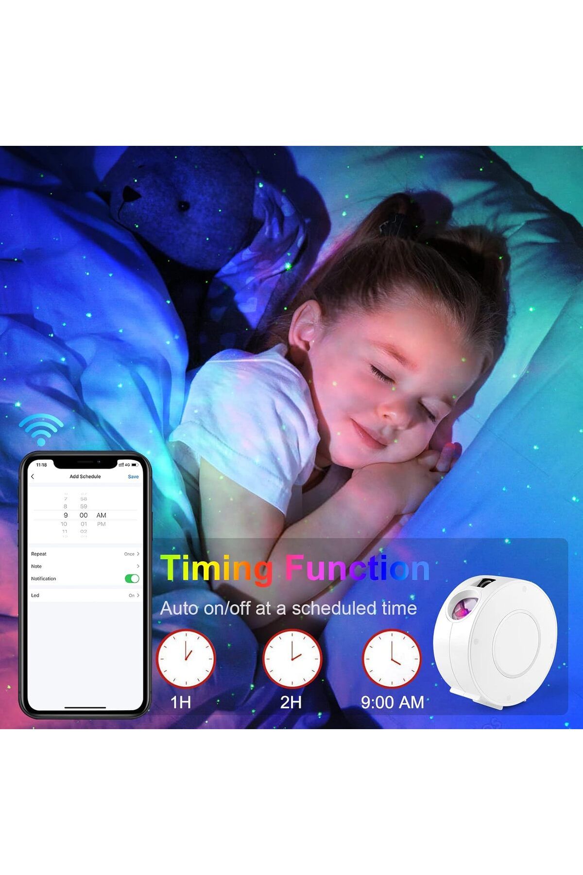COOYA-Galaxy Star Projector, Smart WiFi App/Voice Control, Compatible with Google Assistant 5