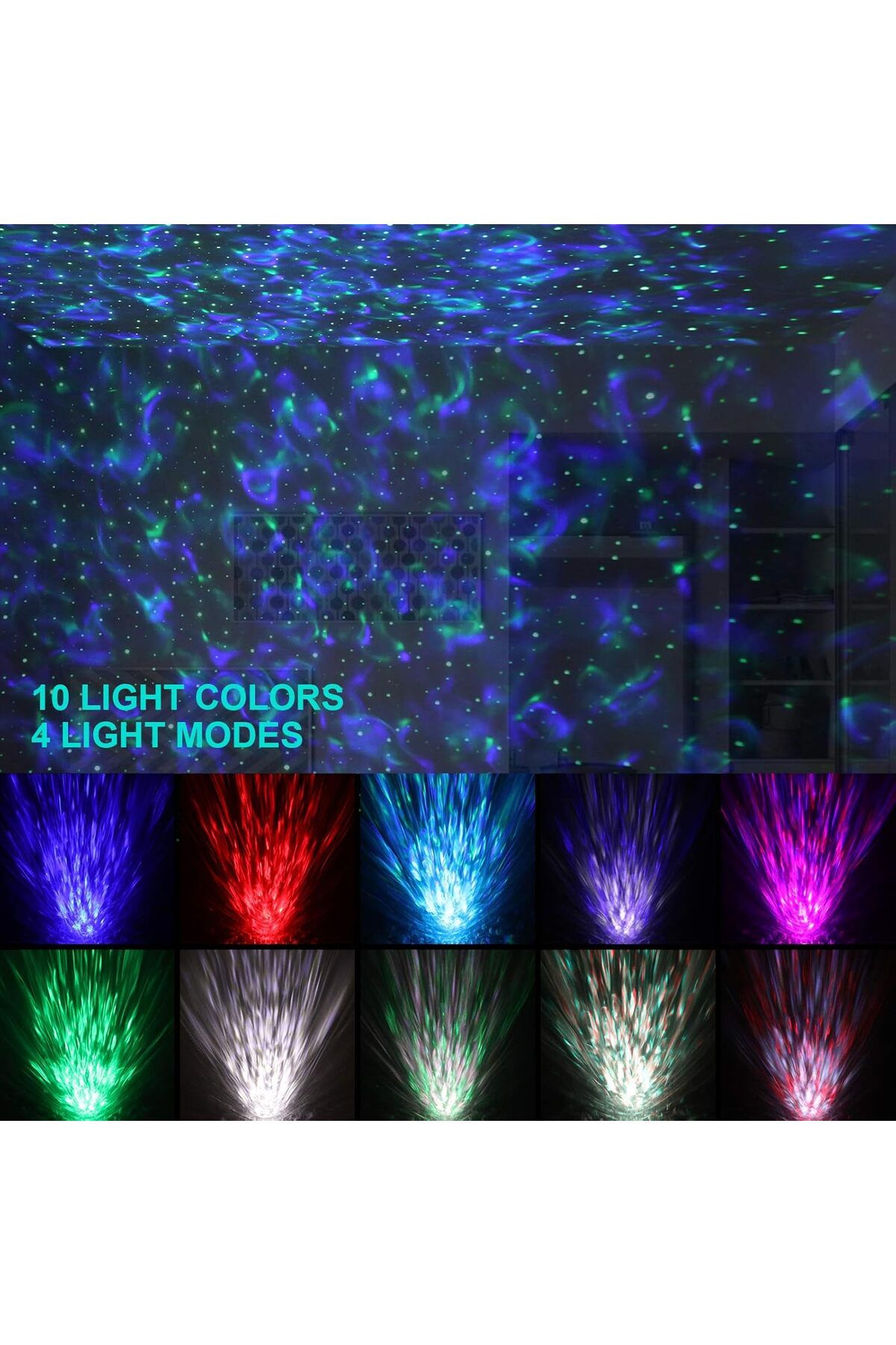 COOYA-Galaxy Projector, with Music Speaker & Remote Control, LED Nebula Cloud & Moving Ocean Wave 3
