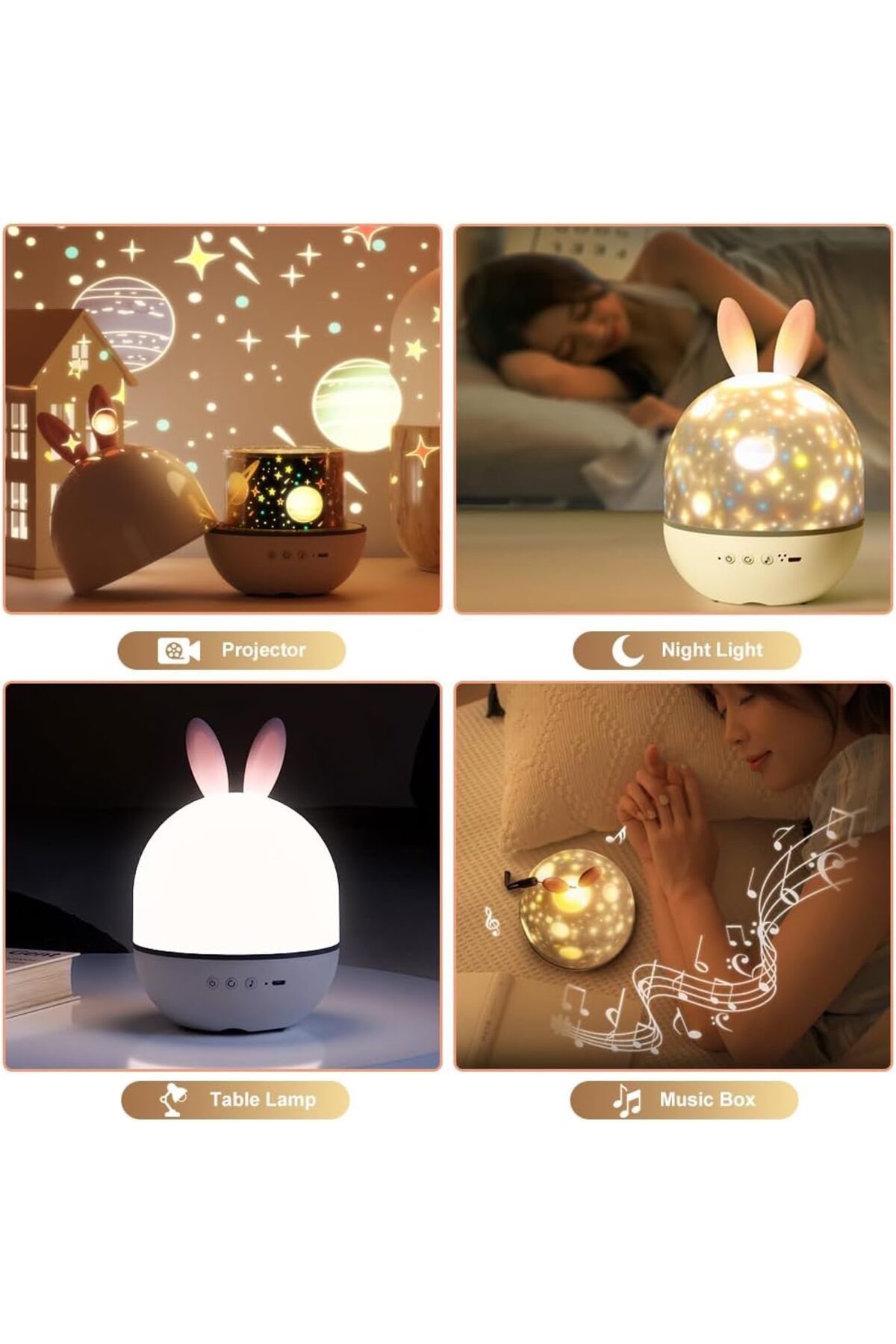 COOYA-Star Projector, with Timer & Remote Control, 360°Rotatable USB Rechargeable Sound Machine 2