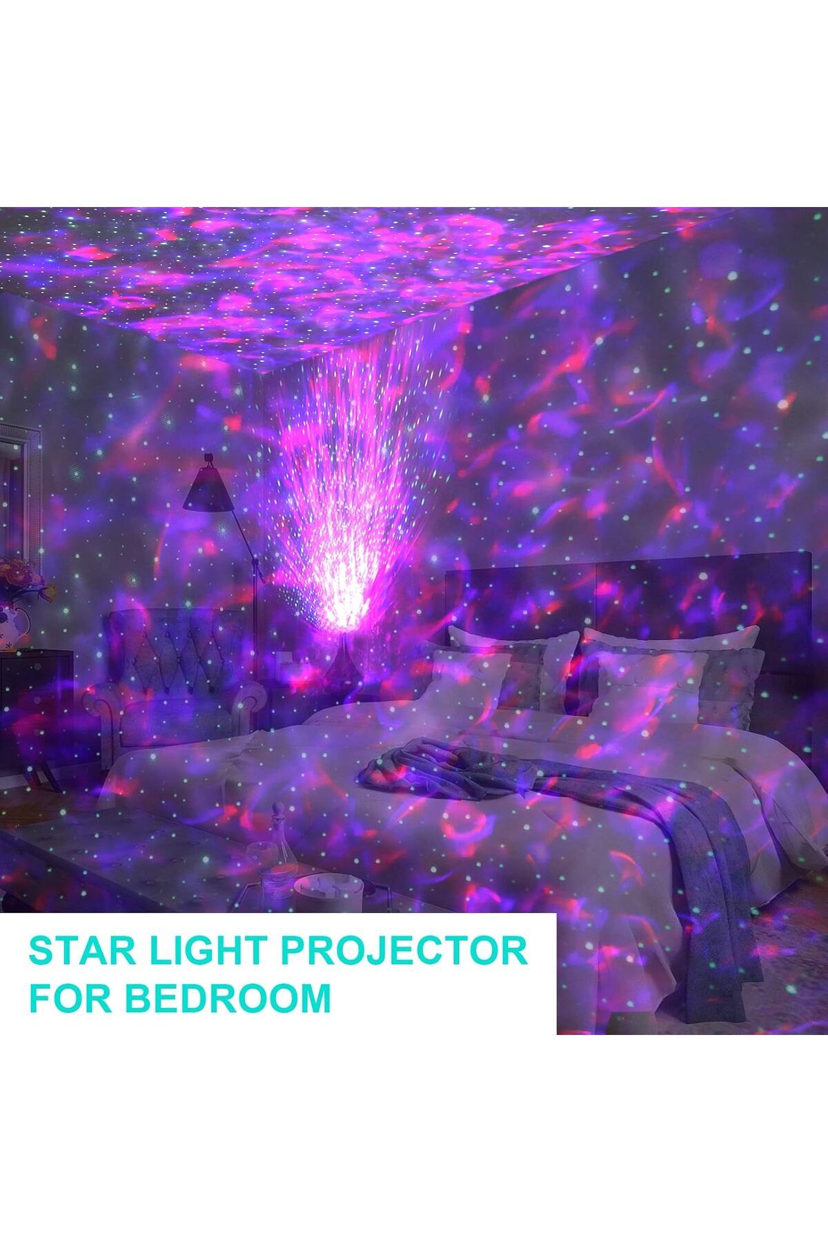 COOYA-Galaxy Projector, with Music Speaker & Remote Control, LED Nebula Cloud & Moving Ocean Wave 6