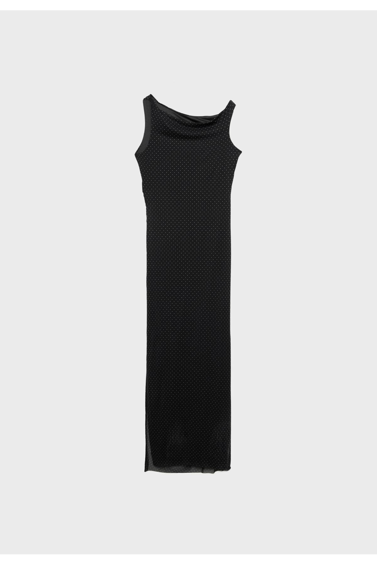 Stradivarius-فستان متوسط الطول منقط غير متماثل 6