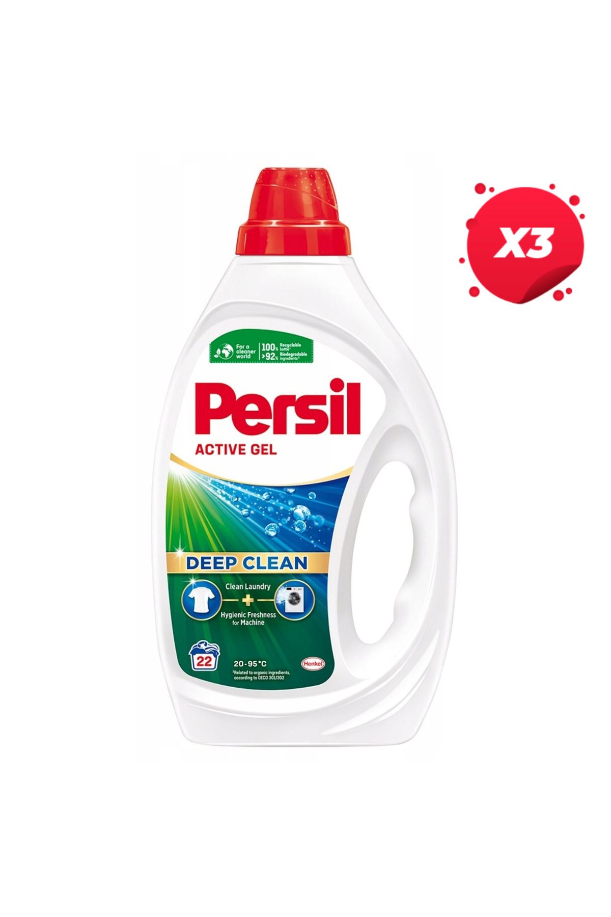 Persil X3 - Persil Detergent Lichid 990ml Deep Clean Universal 22 Spălări - One Size