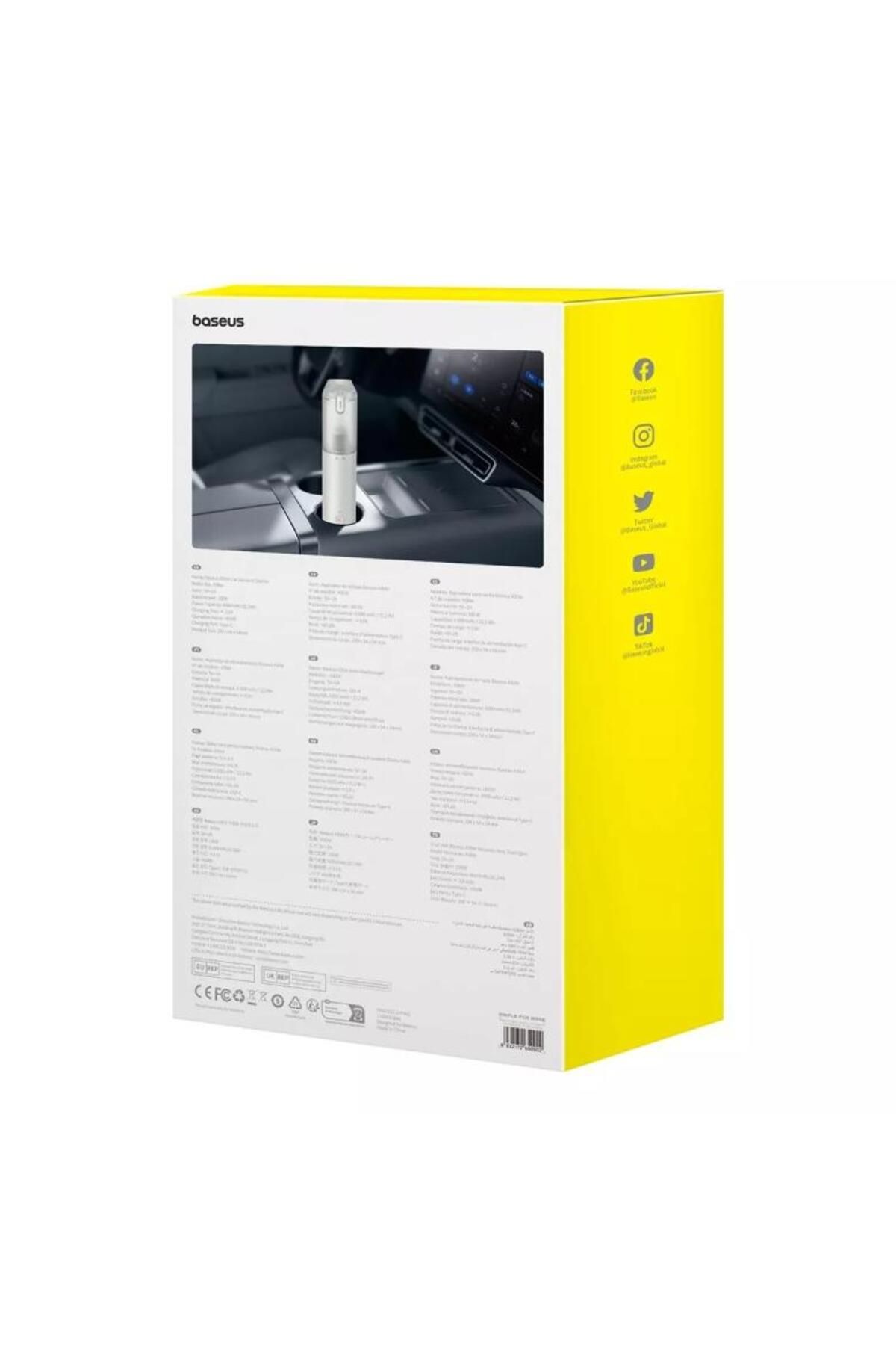 Baseus-Aspirator de mana Auto Baseus A3 Lite, 100 W, 12000 Pa, Recipient 0.4 l, Design 4-in-1 (Alb) 6