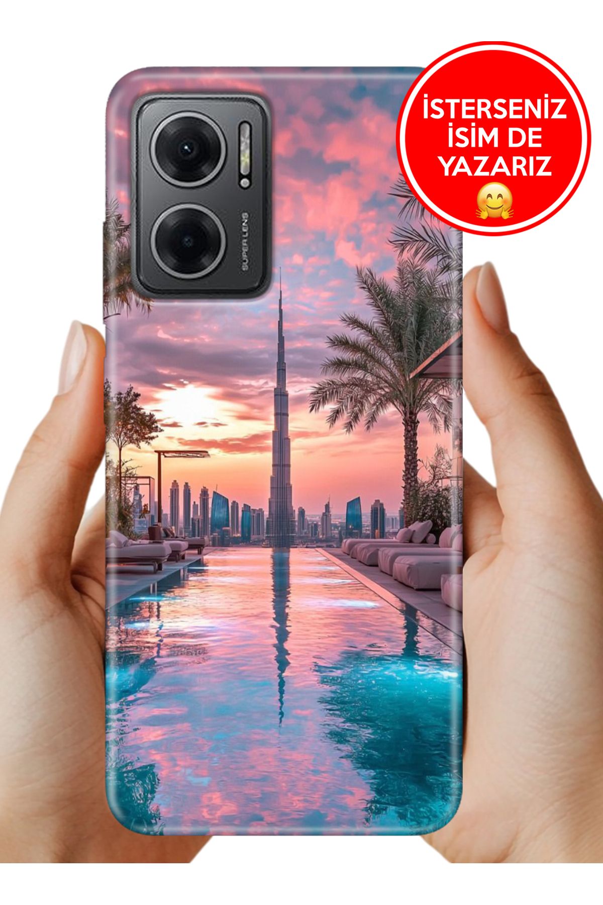 Cekuonline Redmi Note 11E Kılıf Baskılı Life Style Kapak Silikon Luxury Dubai