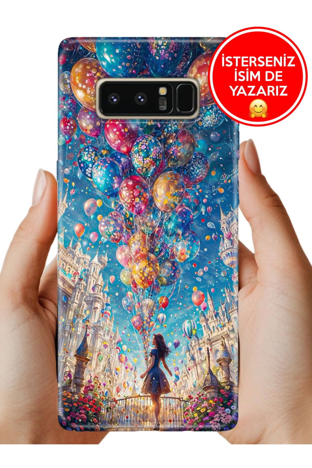 Cekuonline Galaxy Note 8 Kılıf Baskılı Life Style Kapak Silikon Mutlu Kız
