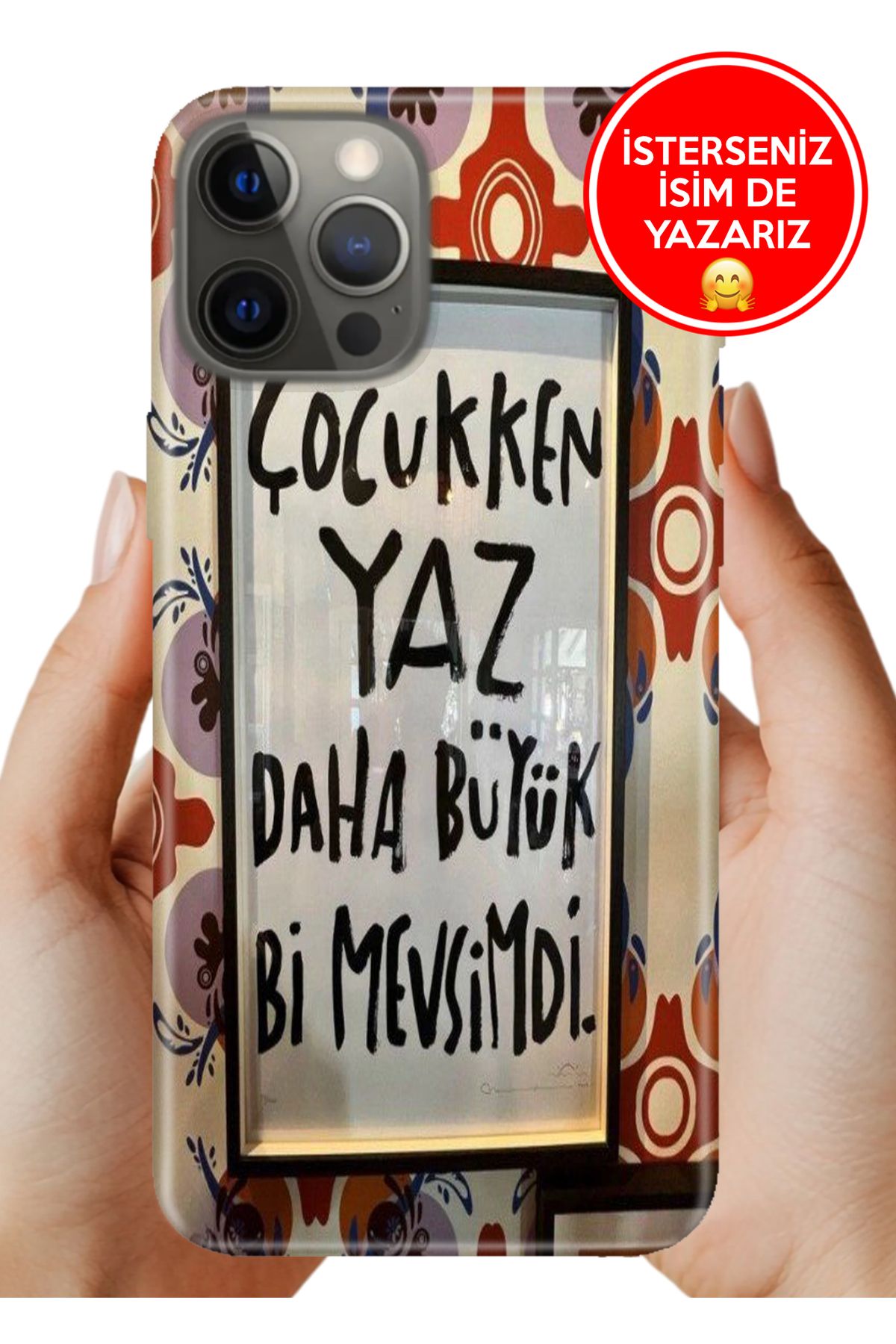 Cekuonline iPhone 12 Pro Max 6.7 5G Kılıf FullCover Resimli Desenli Silikon Çocukken Yaz