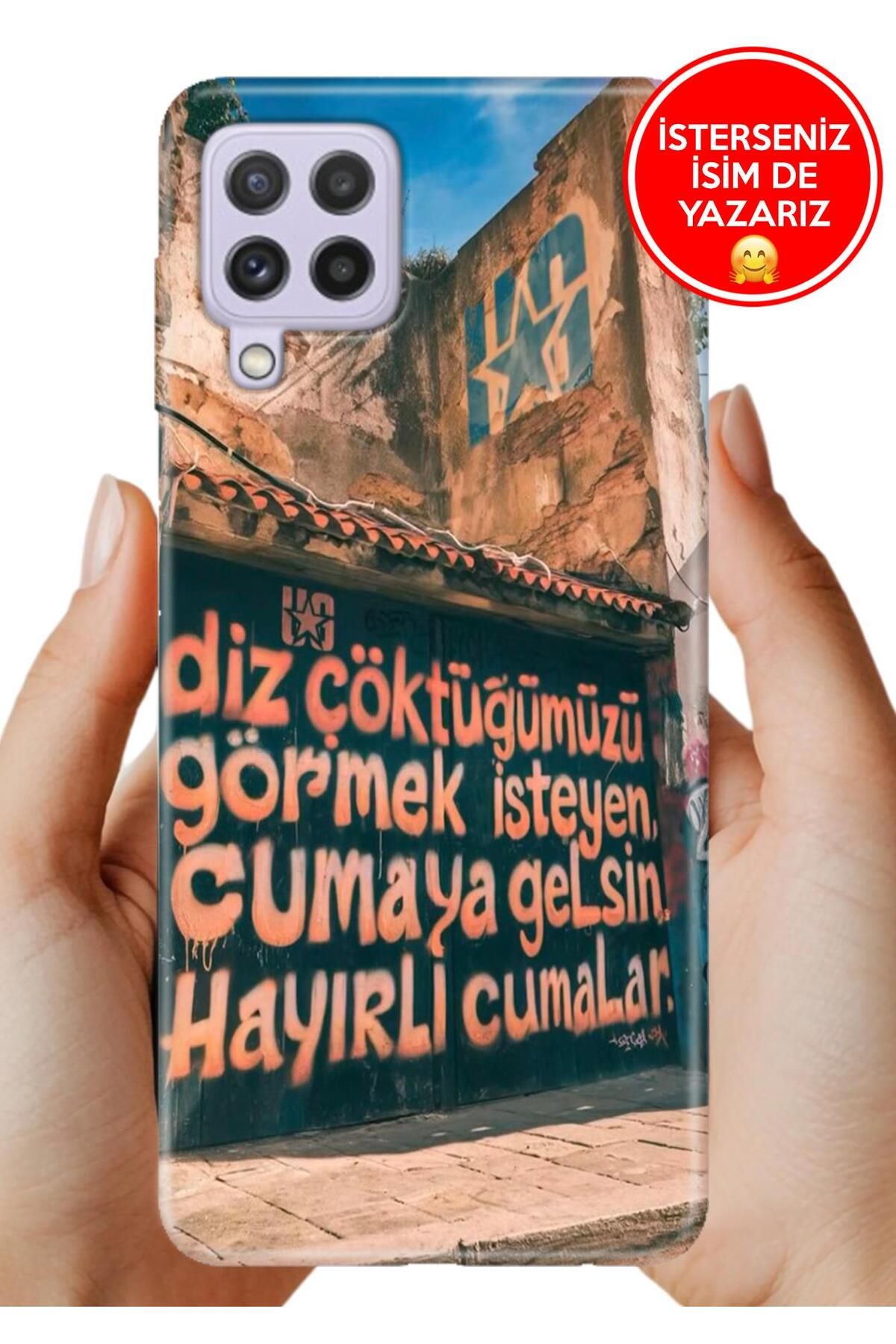 Cekuonline Samsung A22 Kılıf Baskılı Life Style Kapak Silikon Hayırlı Cumalar