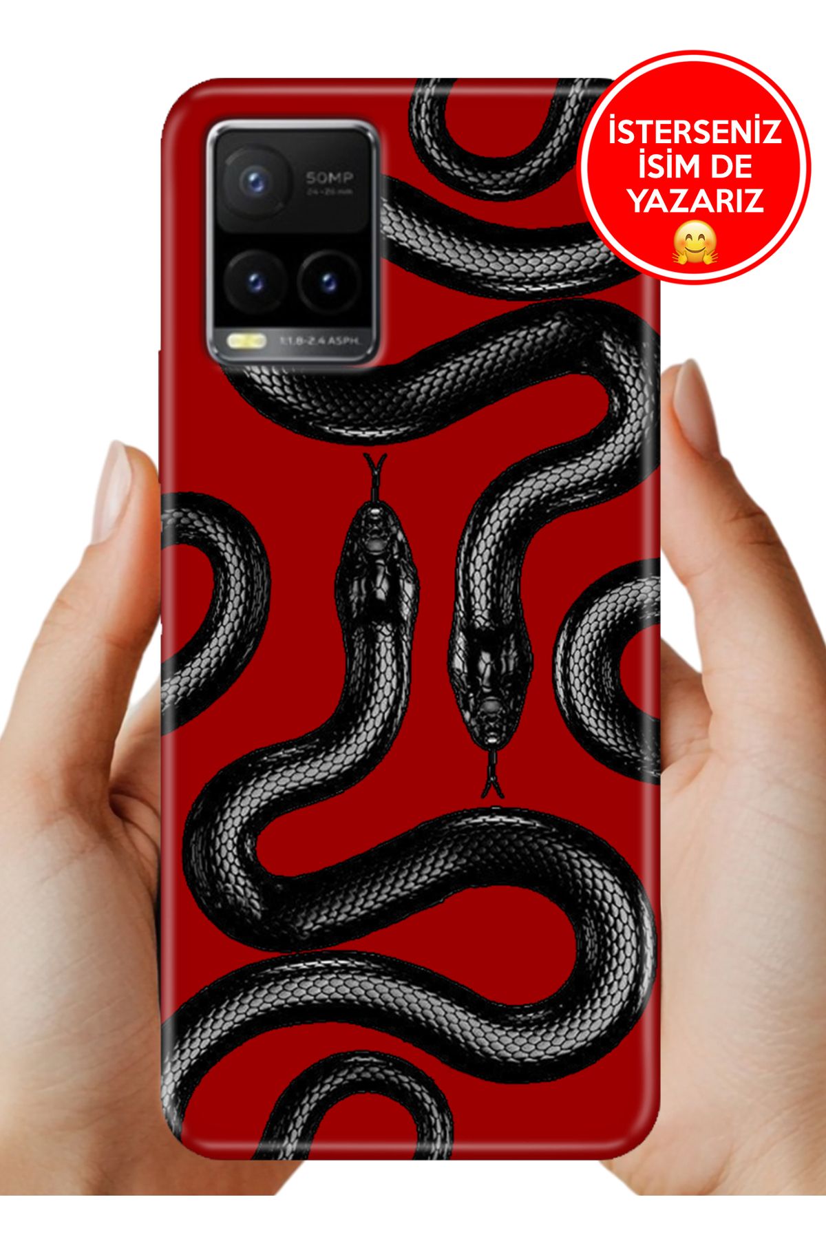 Cekuonline Vivo Y32 / Y33S Uyumlu Kılıf Baskılı Life Style Kapak Silikon Yılanmoda