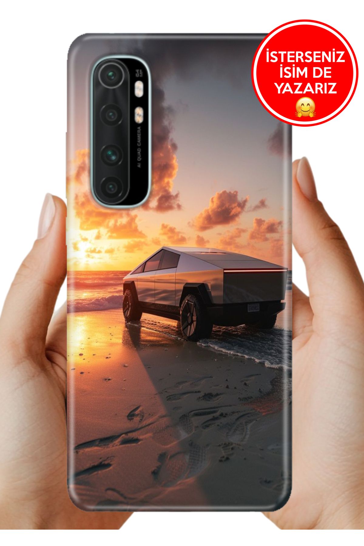 Cekuonline Xiaomi Mi Note 10 Lite Kılıf FullCover Resimli Desenli Silikon Cybertruck