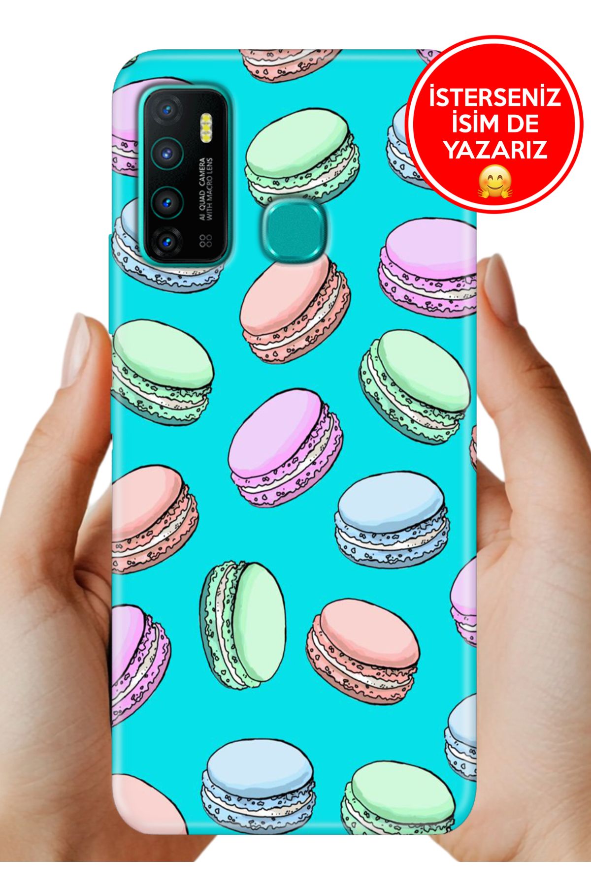 Cekuonline İnfinix Hot 9 Kılıf Hot 9 Baskılı Life Style Kapak Silikon Macaron Aşkı