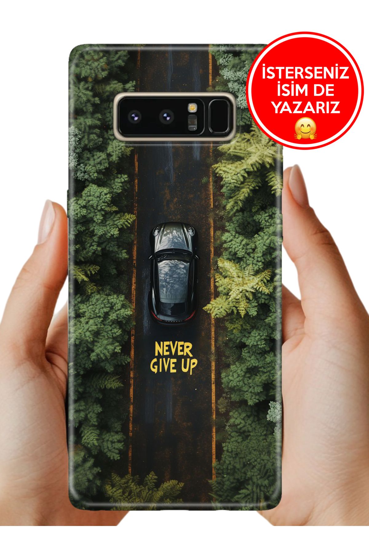 Cekuonline Galaxy Note 8 Kılıf Baskılı Life Style Kapak Silikon Never Give Up555