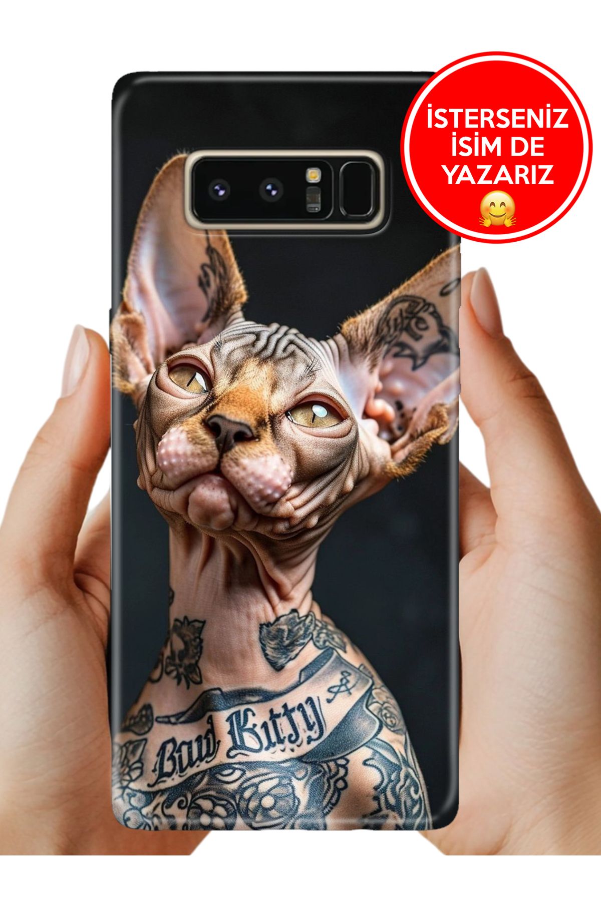 Cekuonline Galaxy Note 8 Kılıf Baskılı Life Style Kapak Silikon TattooCat