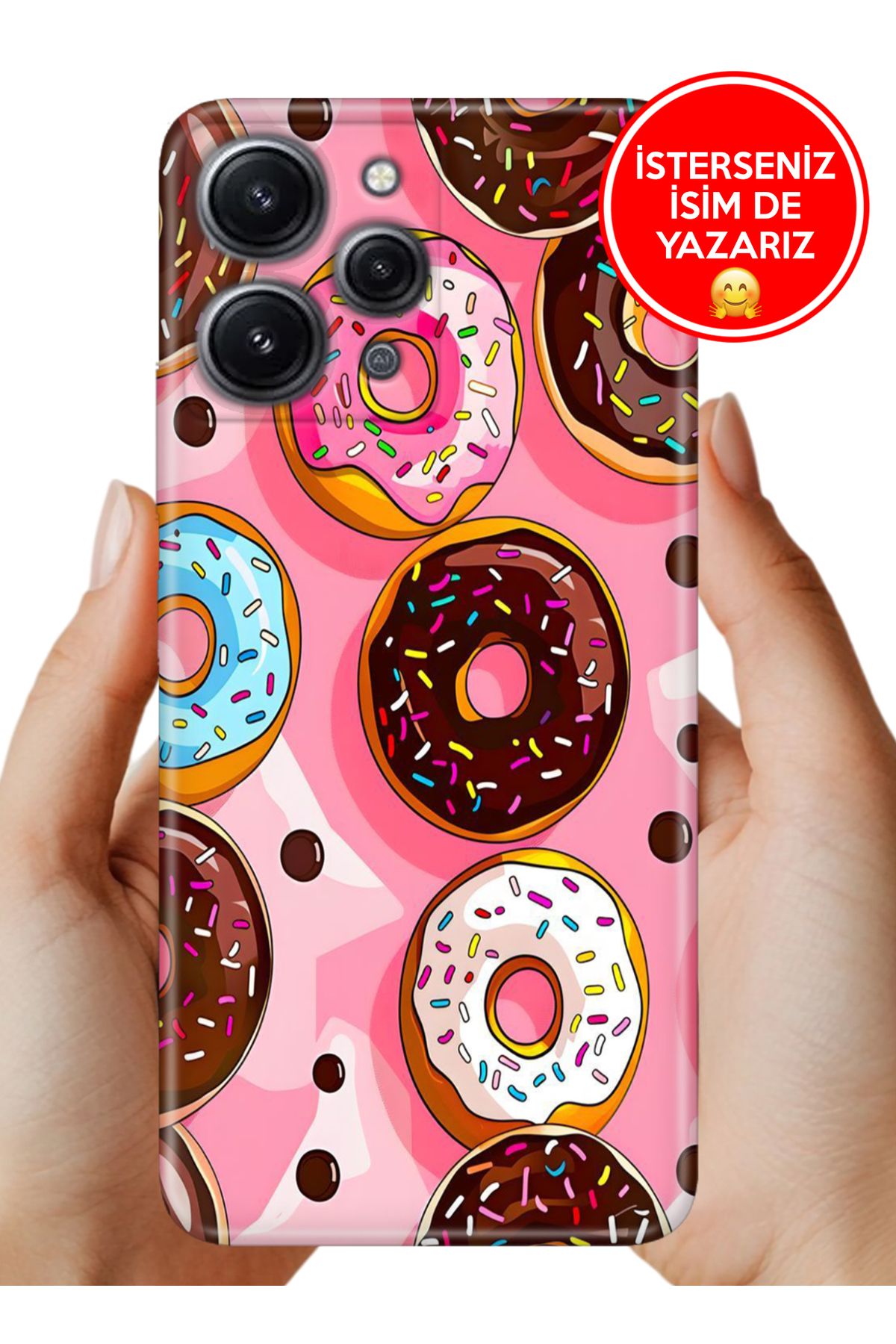 Cekuonline Xiaomi Redmi 12 Kılıf FullCover Resimli Desenli Silikon Donut 4979